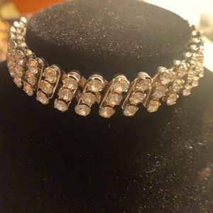 Vintage Mid Century Rhinestone stretch bracelet